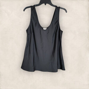 A New Day Satin-Like Black Tank Top Size XXL